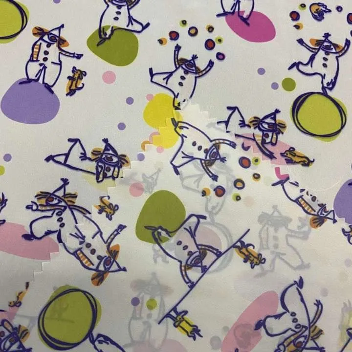 کلاؤن پرنٹ نایلان ٹفتا