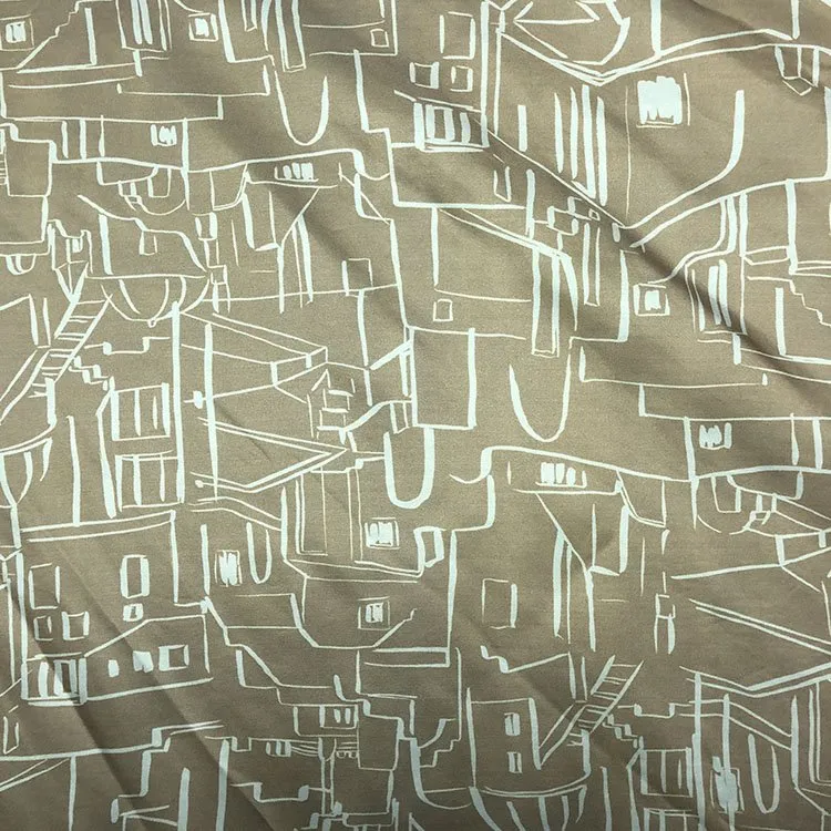 لائنڈ ریون اور سیٹین پرنٹنگ کپڑوں کے کپڑے