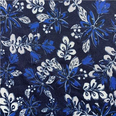 بولڈ بلیو فلورل فیبرک