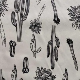 کیکٹس پرنٹ کریپ ساٹن سادہ فیبرک